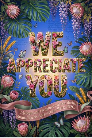 We Appreciate You — free printable teacher poster